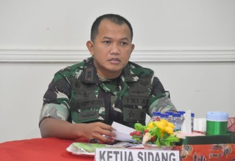 Dandim 1710/Mimika, Letkol Inf M. Slamet Wijaya, S. Sos., M. Han., M.A. memimpin langsung jalannya Sidang. 