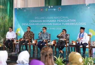 Menkes Budi dalam acara Peluncuran Nasional Gerakan Bersama Penguatan Desa dan Kelurahan Siaga TBC di Jakarta Timur, Jumat (95).