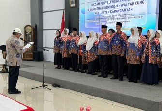 Pelantikan pengurus Barada SSI Wai Tan Kung Kabupaten Karanganyar masa bakti 2025-2029, di Ruang Anthorium Rumah Dinas Bupati Karanganyar Sabtu (1522025).