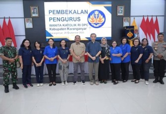 Acara pembekalan pengurus WKRI DPC Kabupaten Karanganyar oleh DPD WKRI Jawa Tengah, di Rumah Dinas Bupati Karanganyar, Sabtu (20/9/2025).