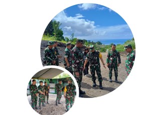 Tim Wasev Kodam XIII/Merdeka saat meninjau lokasi pembangunan badan jalan program TMMD Ke-123 Kodim 1310/Bitung