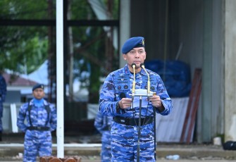 Danlanud Sultan Hasanuddin saat Pimpin Upacar 17an