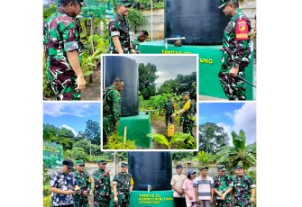 Tim Wasev saat meninjau manunggal air program TMMD Kodim 1310/Bitung di kelurahan Girian Permai