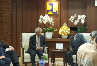 Menteri Pekerjaan Umum (PU) Dody Hanggodo menerima kunjungan Presiden Asian Infrastructure Investment Bank (AIIB) Jin Liqun di Kantor Kementerian PU pada, Senin 10 Maret 2025. 