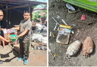 Kodim 1310/Bitung Serahkan Temuan Dua Buah Granat Aktif Jenis Nanas Ke Tim Paldam XIII/1Merdeka 