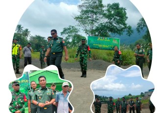 Kepala Staf Kodam (Kasdam) XIII/Merdeka, Brigjen TNI Yustinus Nono Yulianto,S.E., M.Si Tinjau Lokasi Pembangunan RTLH dan Jalan TMMD