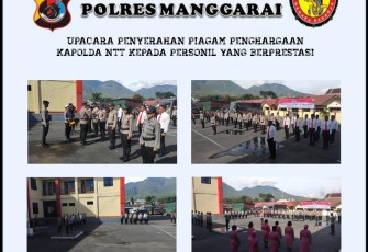 Kapolres Manggarai AKBP Hendri Syaputra Beri Piagam Penghargaan Terhadap 14 Personilnya