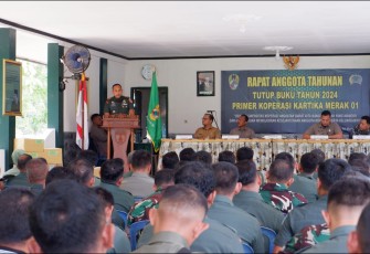 Koperasi Kartika Merak 01 Kodim 0801/Pacitan melaksanakan kegiatan RAT ( Rapat Anggota Tahunan ) Tutup Buku Tahun 2024, Bertempat di Aula Kopral Sigit Kodim 0801/Pacitan Jln. Letjend Suprapto no 42, Kec./Kab.Pacitan, Selasa (18/03/2025)