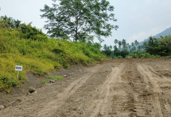 Lokasi Badan jalan yang di kerjakan oleh Satgas TMMD Ke-123 Kodim 1310/Bitung