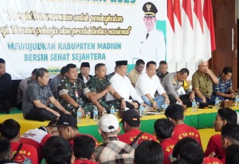 Dandim 0803/Madiun Hadiri Peringatan Hari Buruh Internasional di Pendopo Ronggo Djoemeno