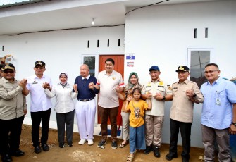 Penyerahan Kunci Tahap Satu 120 Unit Hunian Tetap untuk Rakyat Korban Bencana di Kabupaten Tapsel, Sumut, Jumat (27/3/2026).