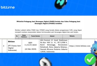Bittime Terdaftar dalam Whitelist Penyelenggara Perdagangan Aset Keuangan Digital dan Aset Kripto Berizin oleh OJK