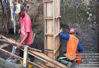 Pembangunan jembatan perintis garuda wilayah Kodim Ponorogo 