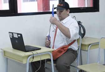 Siswa Anak Berkebutuhan Khusus saat mengikuti TKA