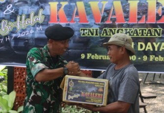 Aksi sosial prajurit Kavaleri TNI AD