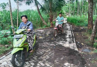Jalan paving baru Desa Brabe