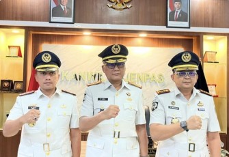 Kalapas Binjai Mochamad Mukaffi saat foto bersama usai pelantikan