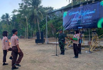 Koramil 0806-11/Panggul Kukuhkan Anggota Saka Wira Kartika Angkatan XVII