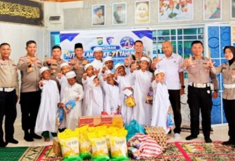 Satlantas Polres Bintan Berbagi Kebahagiaan Bersama Anak RAS Inayah Bintan