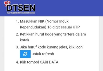 Tampilan aplikasi pengecekan desil DTSEN