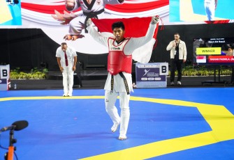 Taekwondoin kyorugi Muhammad Raihan Fadila 