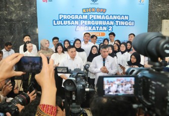 Kick Off dan Orientasi Program MagangHub Angkatan II Batch 1 di Kantor Kemnaker, Jakarta, Selasa (11/8/2026).