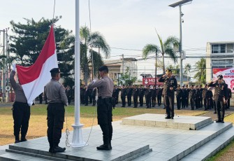 Upacara Peringatan HUT RI ke 81 yang di Pimpin langsung oleh Kapolres Bitung