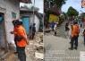 Petugas saat melakukan pendataan dan cek lokasi dampak pergeseran tanah di Bogor
