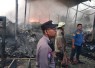 Kondisi gudang penyimpanan kain perca di Dusun Ngelom, Sroyo, Jaten, Kabupaten Karanganyar, ludes terbakar, Jumat (17/3/2023).