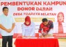 Disaksikan Bupati Bintan Roby Kurniawan, Penandatanganan kesepakatan pembentukan Kampung Donor Darah berlangsung di Kantor Desa Toapaya Selatan.